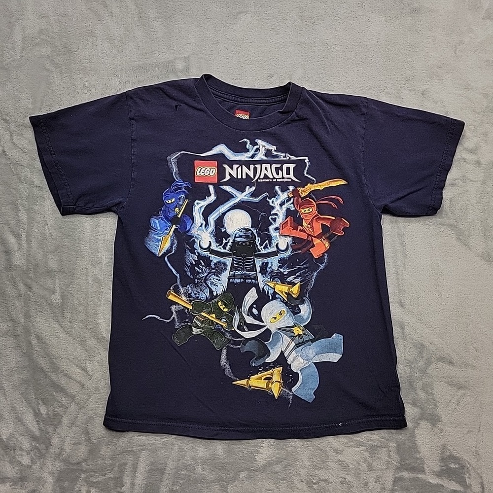 Lego Ninjago Shirt Boys Medium Navy Blue Masters Of Spinjitzu Graphic Tee